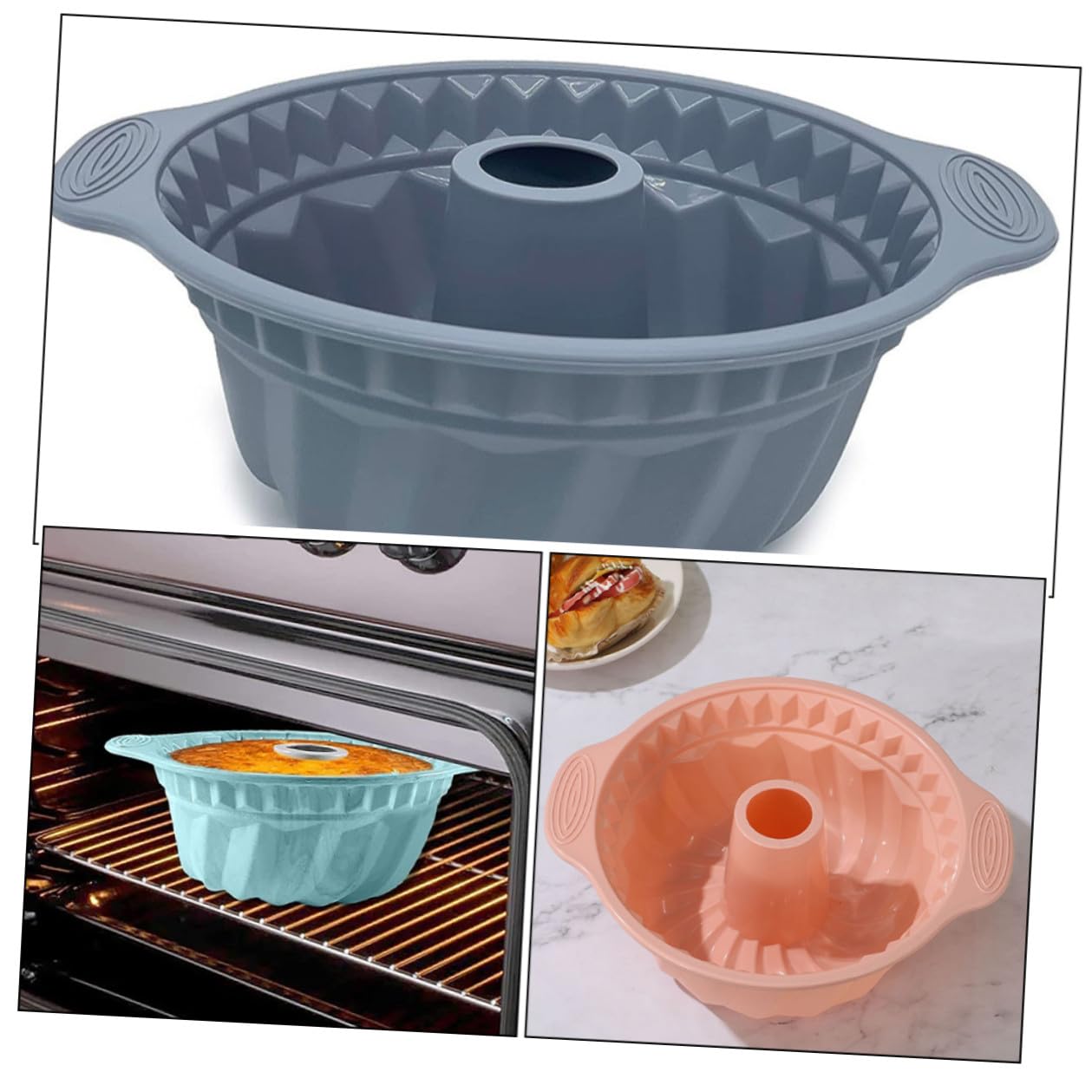Homoyoyo Set di 3 Stampi in Silicone per Dolci Rotondi Bordi Scanalati, Antiaderenti e Salvaspazio, la Preparazione di Torte Soffici in Famiglia
