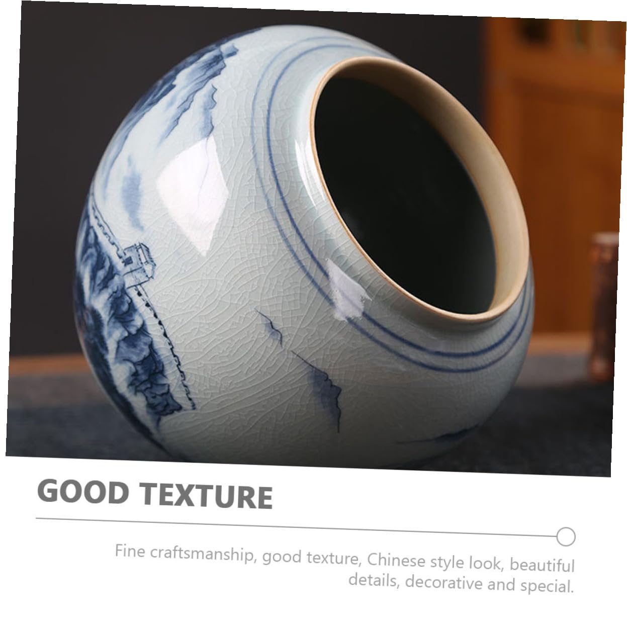 Uonlytech Chinesische Teedose aus Keramik mit Dicht Schließendem Deckel Dekorativ im Retro Stil für Tee und Nüsse für Zuhause und Wohnung