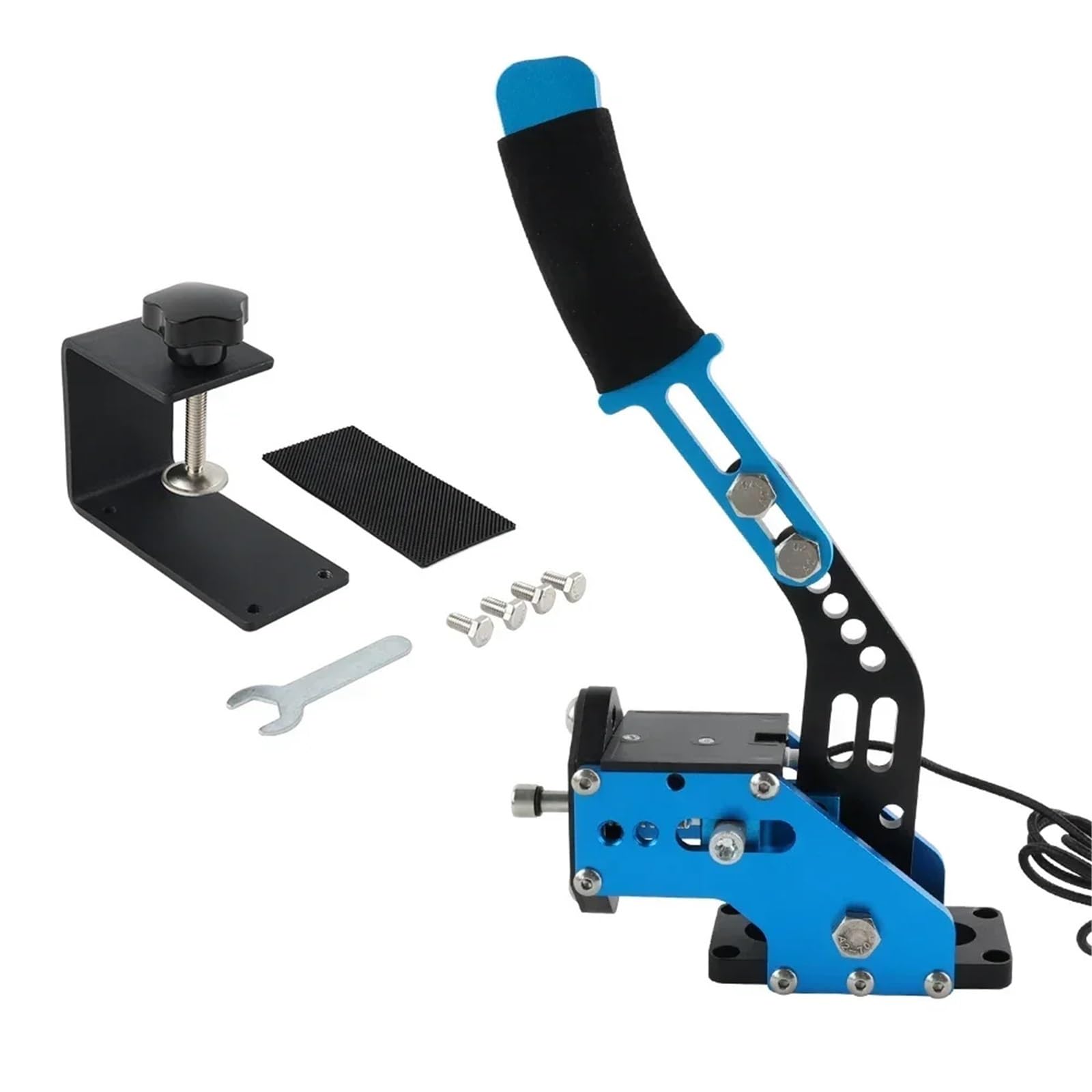 SIM Freno A Mano USB A 16 Bit Per Giochi Di Corse Per PC G25/27/29 T500 FANATECOSW DIRT RALLY Sistema Freno A Mano Rosso Nero Blu(Blue-A)