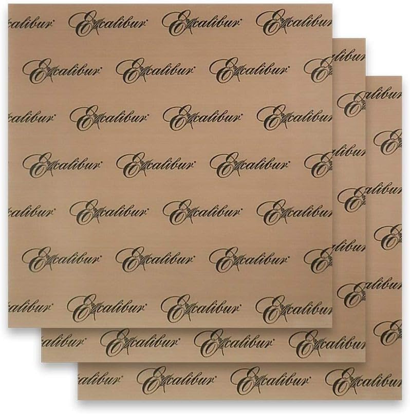 Set of 3 - 14 x 14 Inch - Excalibur Food Dehydrator Re-usable Non-stick Drying Sheet - ParaFlexx Premium Baking Sheets