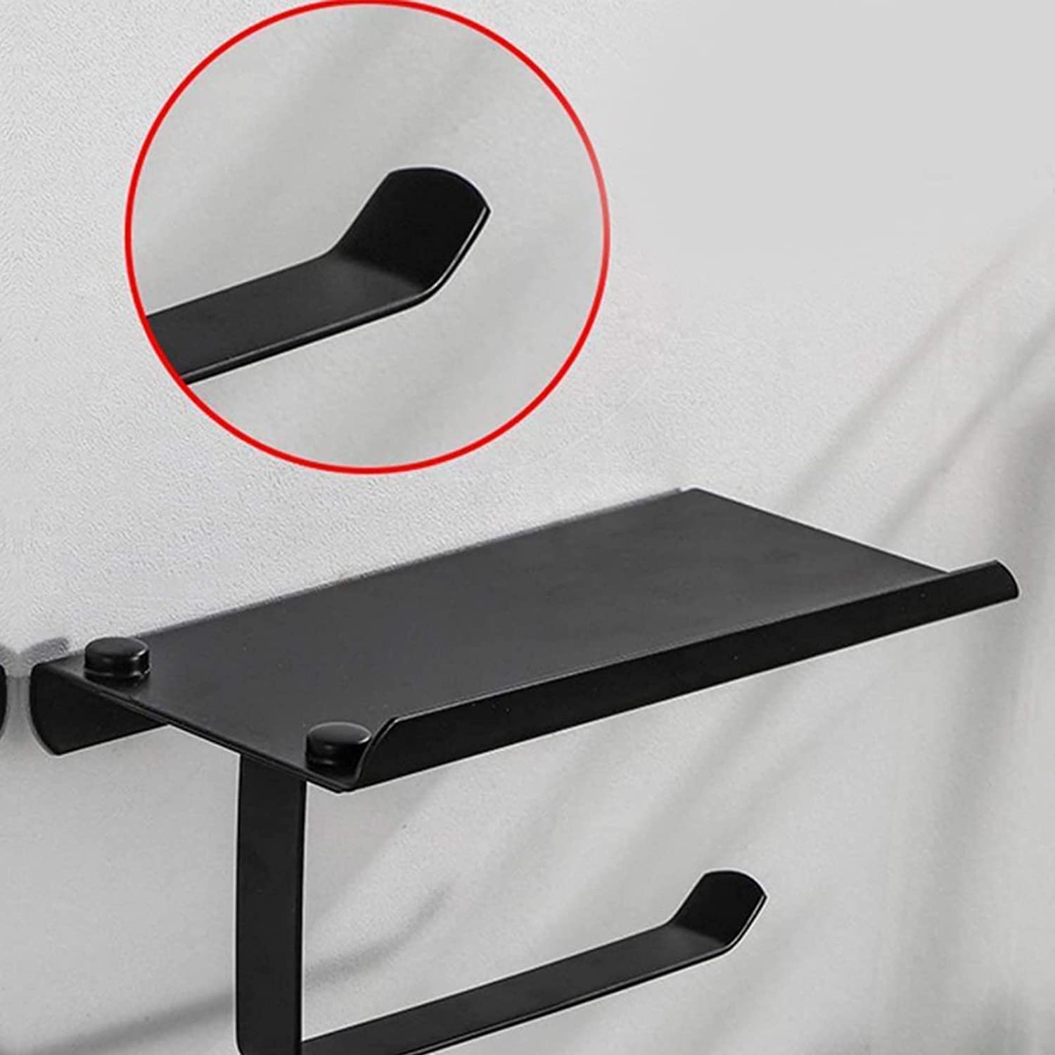 WallMounteToilet Dispenser di carta igienica nero in acciaio inox adesivo porta asciugamani di carta con ripiano impermeabile Bagno nizer per prodotti per l'igiene