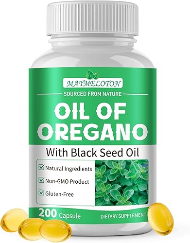 Alto Carvacrol,Cápsulas blandas de aceite de orégano con aceite de semilla negra,955