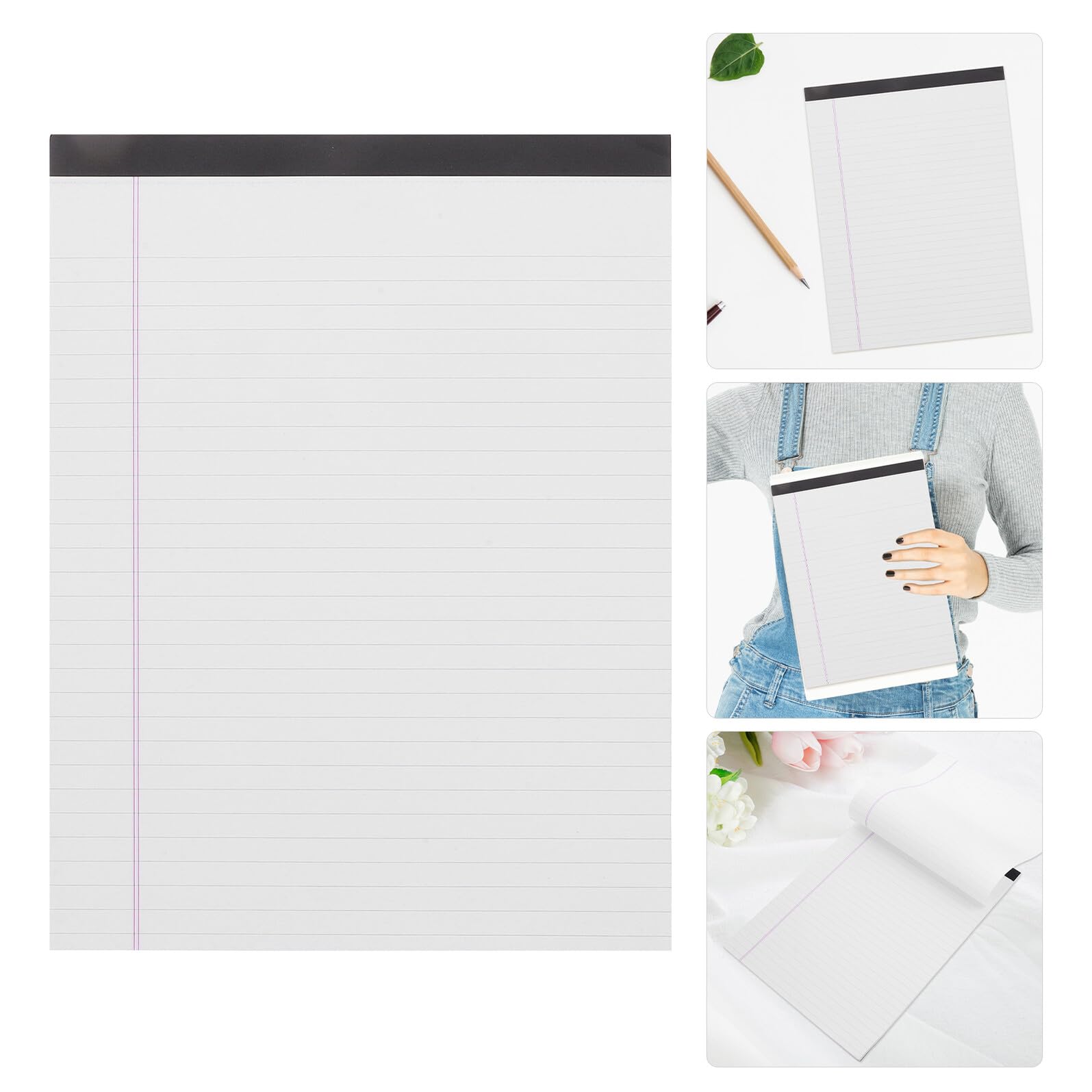 Gadpiparty 4 pezzi Blocco Note Lined Writing Note con Carta Universitaria Rigata Blu Tablet di Carta Singola Faccia per Appunti Scuola e Ufficio Blocco Legale per Studenti