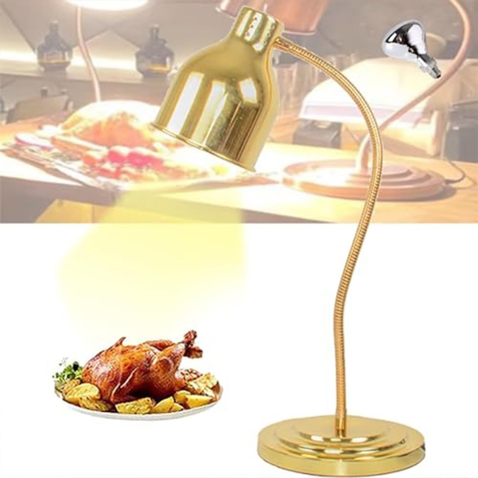 Komercyjna lampa grzewcza do żywności, 250 W, wolnostojąca lampa grzewcza w formie bufetu do kuchni, pojedyncza żarówka ciepła do restauracji bufet do użytku domowego