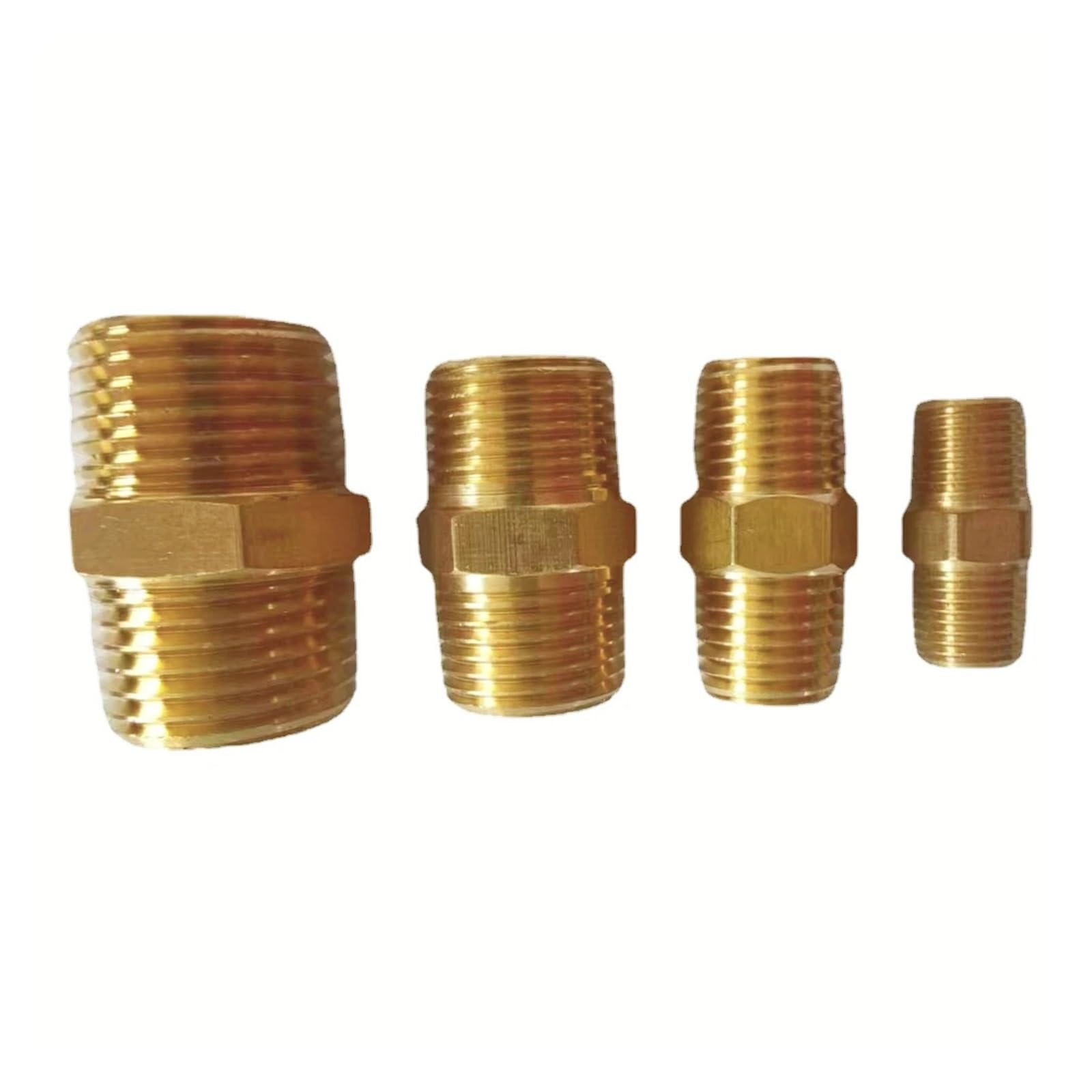 Adaptateur de connecteur de raccord de tuyau en laiton et mamelon hexagonal en acier inoxydable 304, 5 pièces, réducteur de mamelon hexagonal mâle, 1/8 "- 3/4" for l'eau, la maison et le jardin