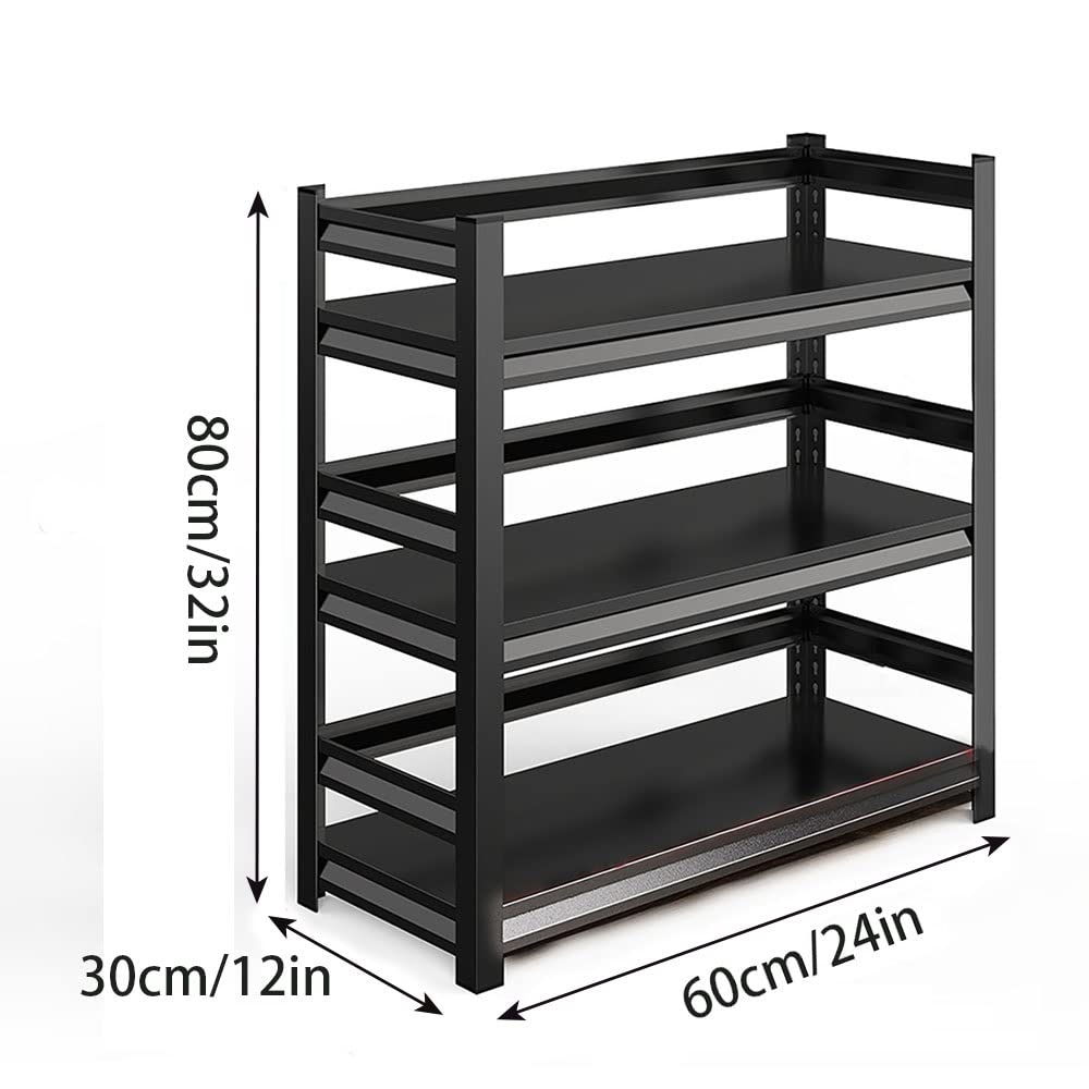 Scaffali cucina/Home Scaffale metallo per carichi pesanti con 3 Livelli/MAX 450KG/Scaffali in metallo per garage come scaffali per ripostiglio o officina L.80/90/100/120cm Nero ( Size : 24x12x32 in/60
