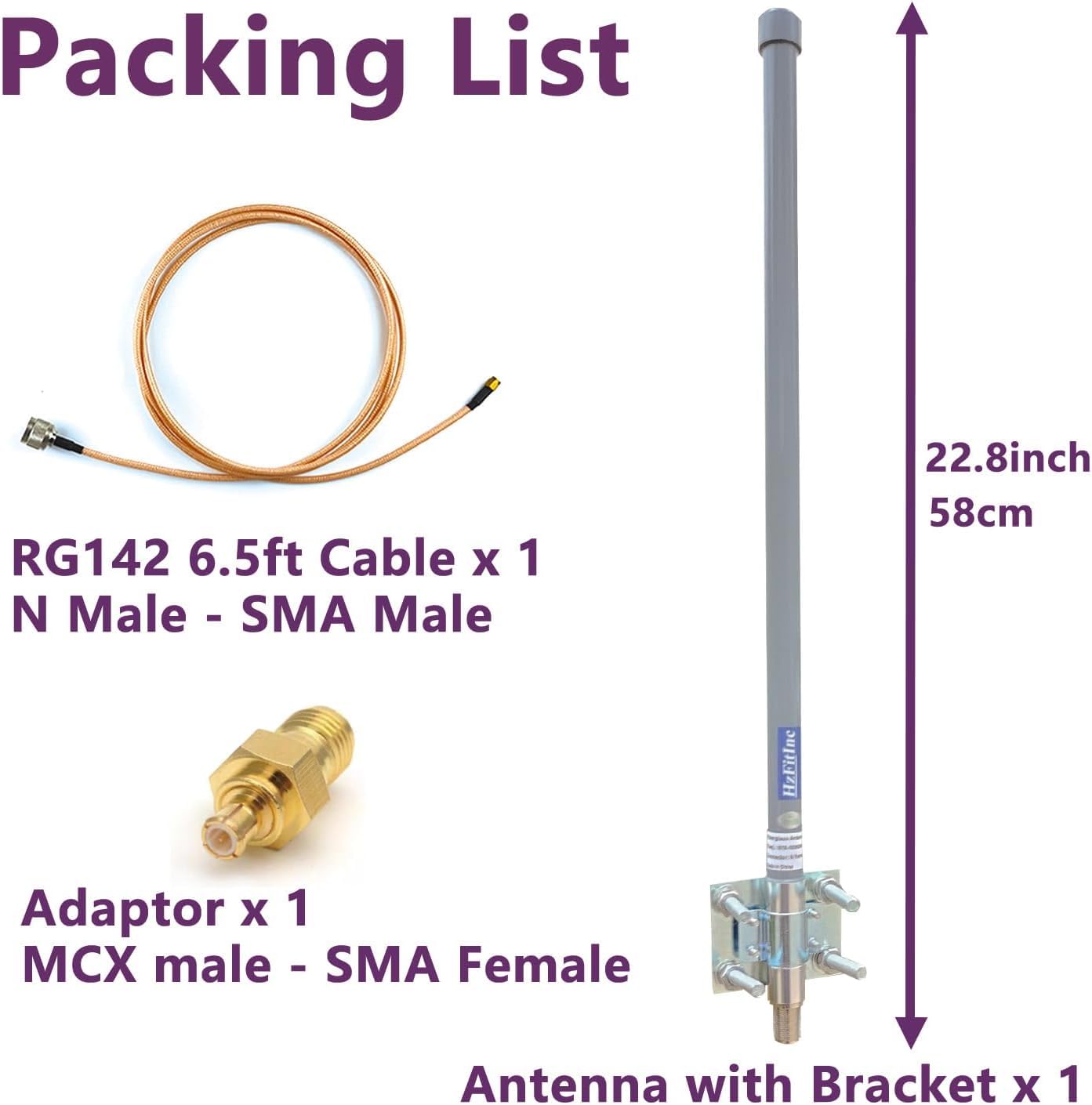 Antena ADS-B de 1090 MHz y 978 MHz de Doble Banda 6dBi de Alta Ganancia con Cable RG58 SMA Conector Macho Adaptador Mcx