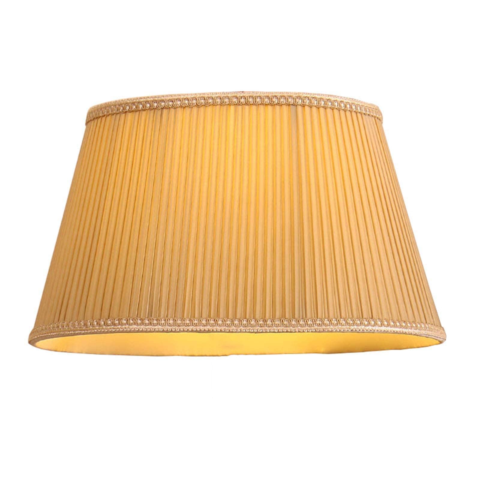 WINECO Pingjing Lampshade, European-Style Fabric Lampshade, Traditional Design Round Table Lamp Lampshade, Yellow,40CM
