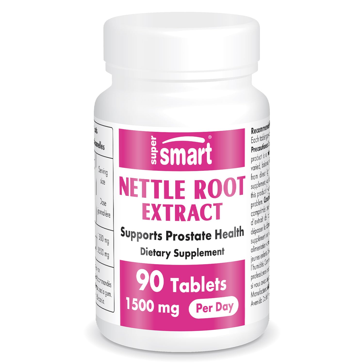 Supersmart - Nettle Root Extract 1500 mg Per Day - Extract of Stinging Nettle Root - Support Healthy Urinary Tract - Prostate Supplements for Men | Non-GMO - 90 Tablets.