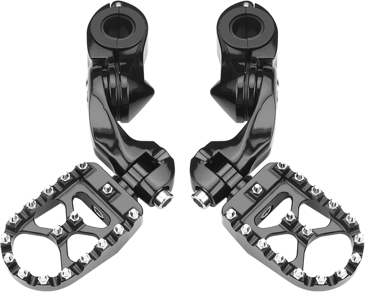 Motorcycle Foot Peg Pedals，Highway Footrest, 1.25 inch Crash Bars Footpegs Fit for Harley Touring Honda Kawasaki Suzuki Yamaha (Short Size)