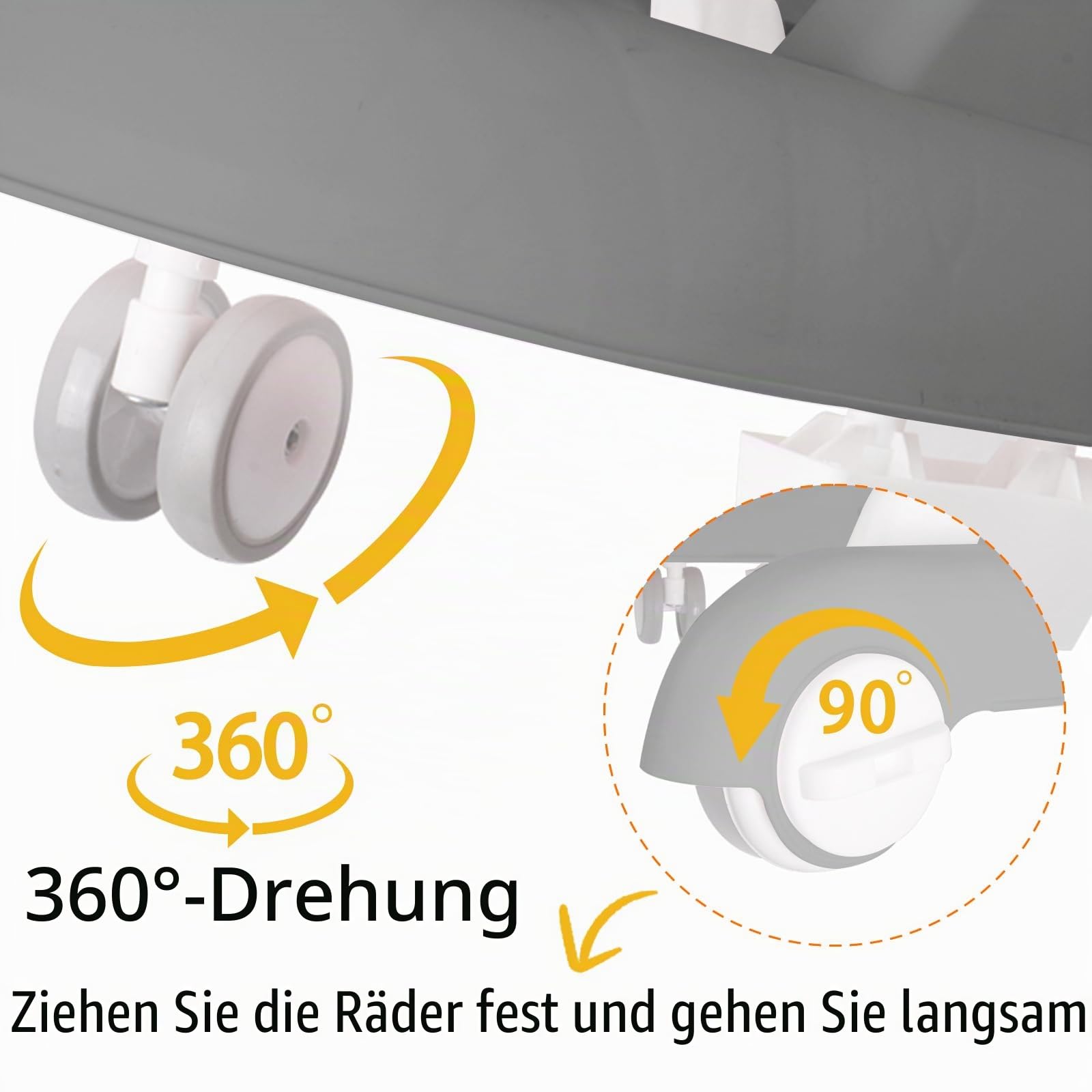 Entwicklungs-Lauflernhilfe, Lauflernwagen mit Aktivitäten, Verstellbar, Verstellbarer Aktivitätsbogen mit Spielzeug Inklusive, für Babys von 6 bis 12 Monaten, 60 * 55 * 70 cm - Grau