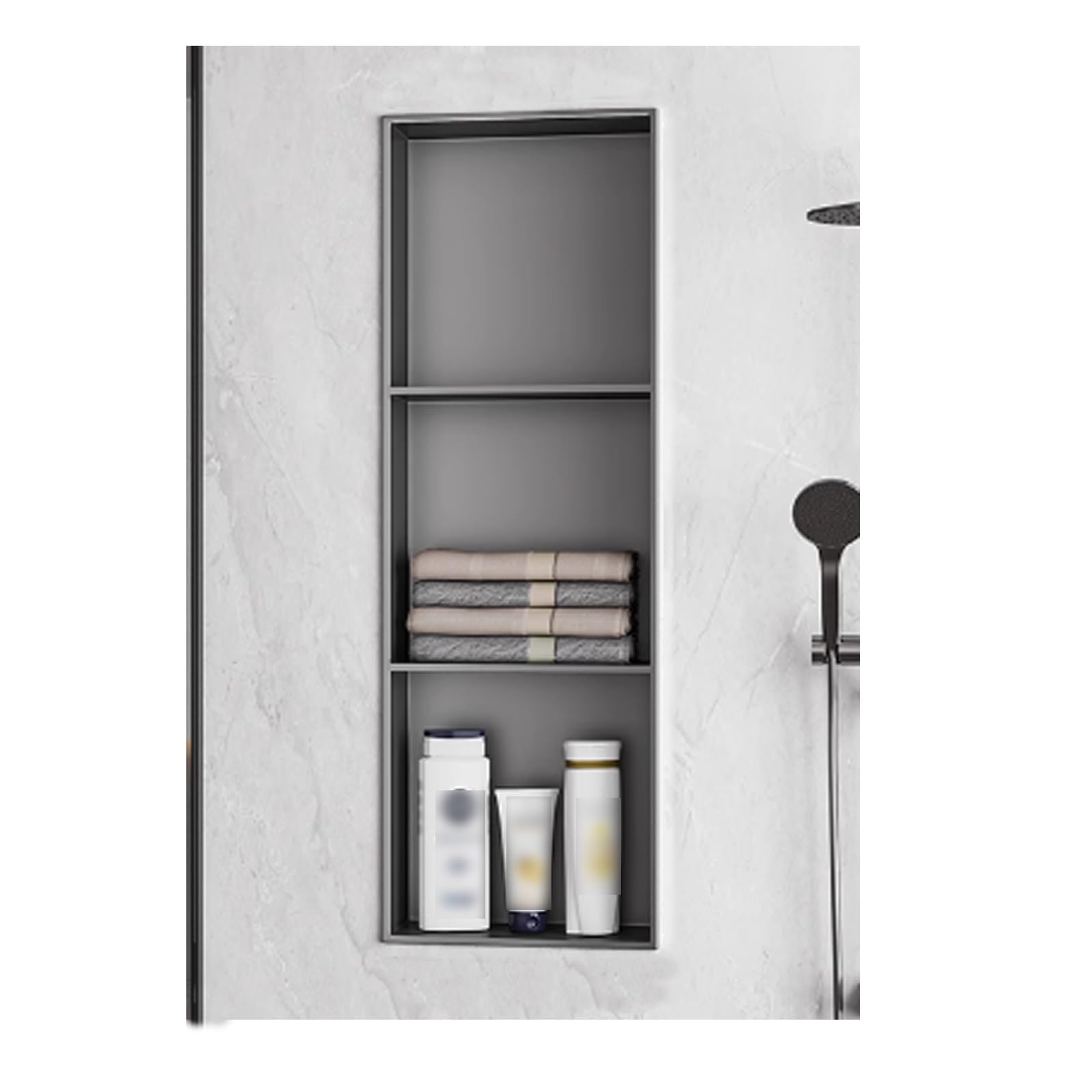AYCDL Square Corner Stainless Steel Shower Wall rt for Bathroom Easy Installation Modern Design Waterproof Storage Solution Space-Saving nizer,Grigio-90 * 28cm