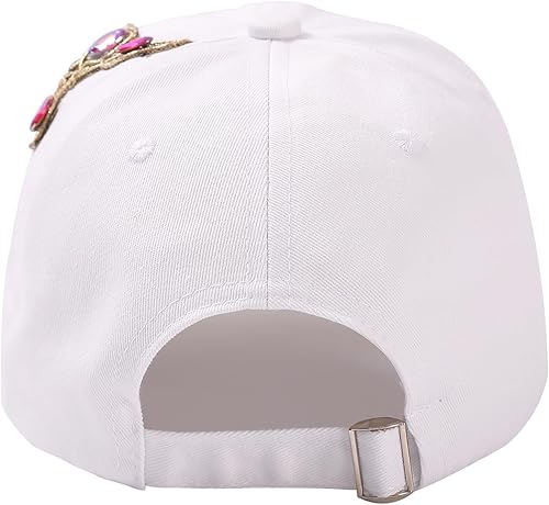 Miniatura 3 de Gorra de béisbol con diamantes de imitación para mujer, gorra de mezclilla desgastada, ajustable