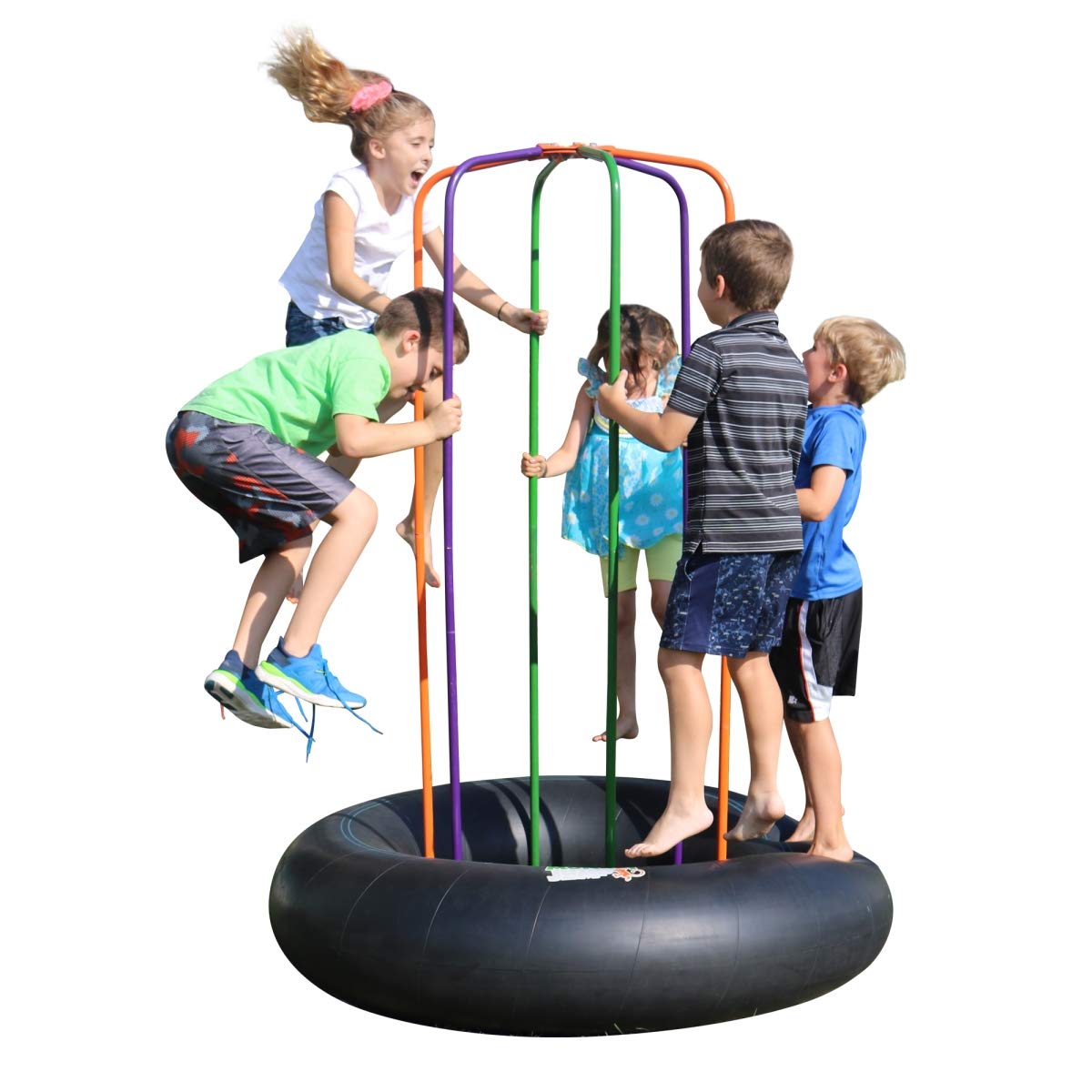 M & M Sales Enterprises Monkey Jump MM00125, For Ages 3 and above, Black/Orange/Purple/Green, With inner tube, poles, hardware, One Size