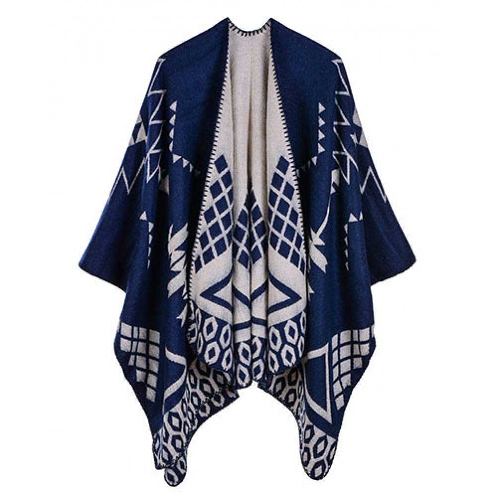 Écharpe couverture femme contre le froid et poncho cape réversible épais