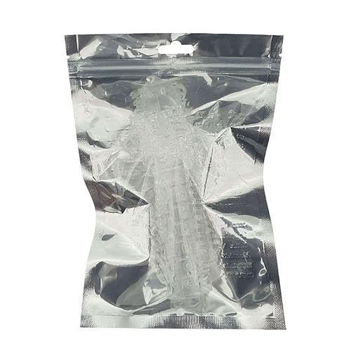 Capa Peniana Transparente 14cm x 3,5cm TPE Texturizada Mácia Glande Saltada