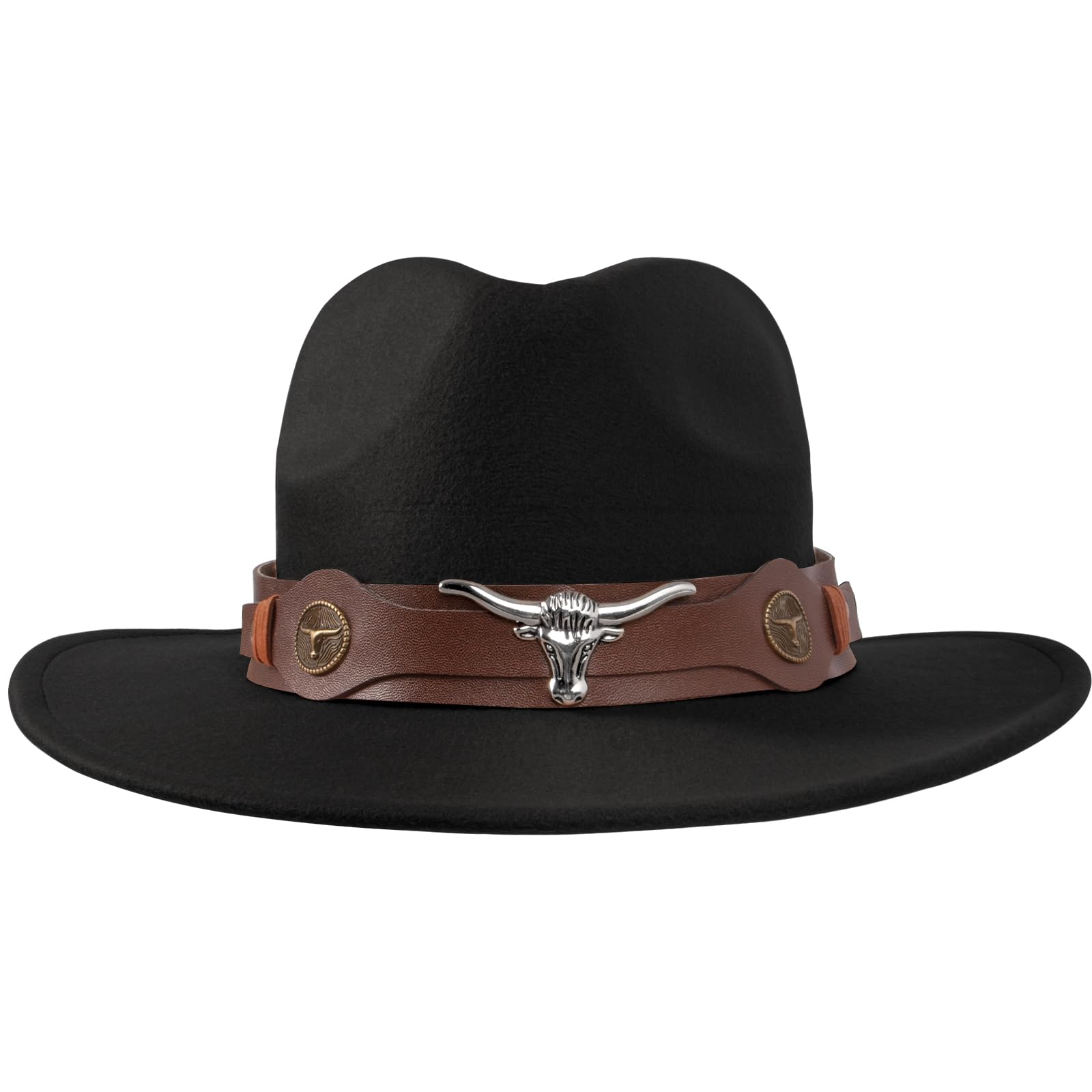 EGSHUFU Cowboy Hat Halloween Costume Cowgirl Hat for Women Men Adult Western Cow Girl Hat (C-Black)