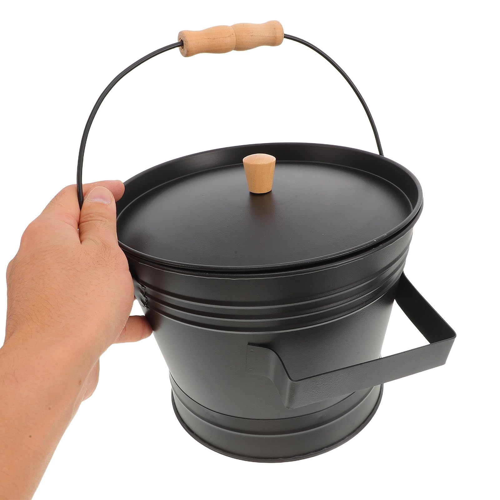 Kaminbesteck Edelstahl mit Schaufel, Bürste und Deckel für Kamin
