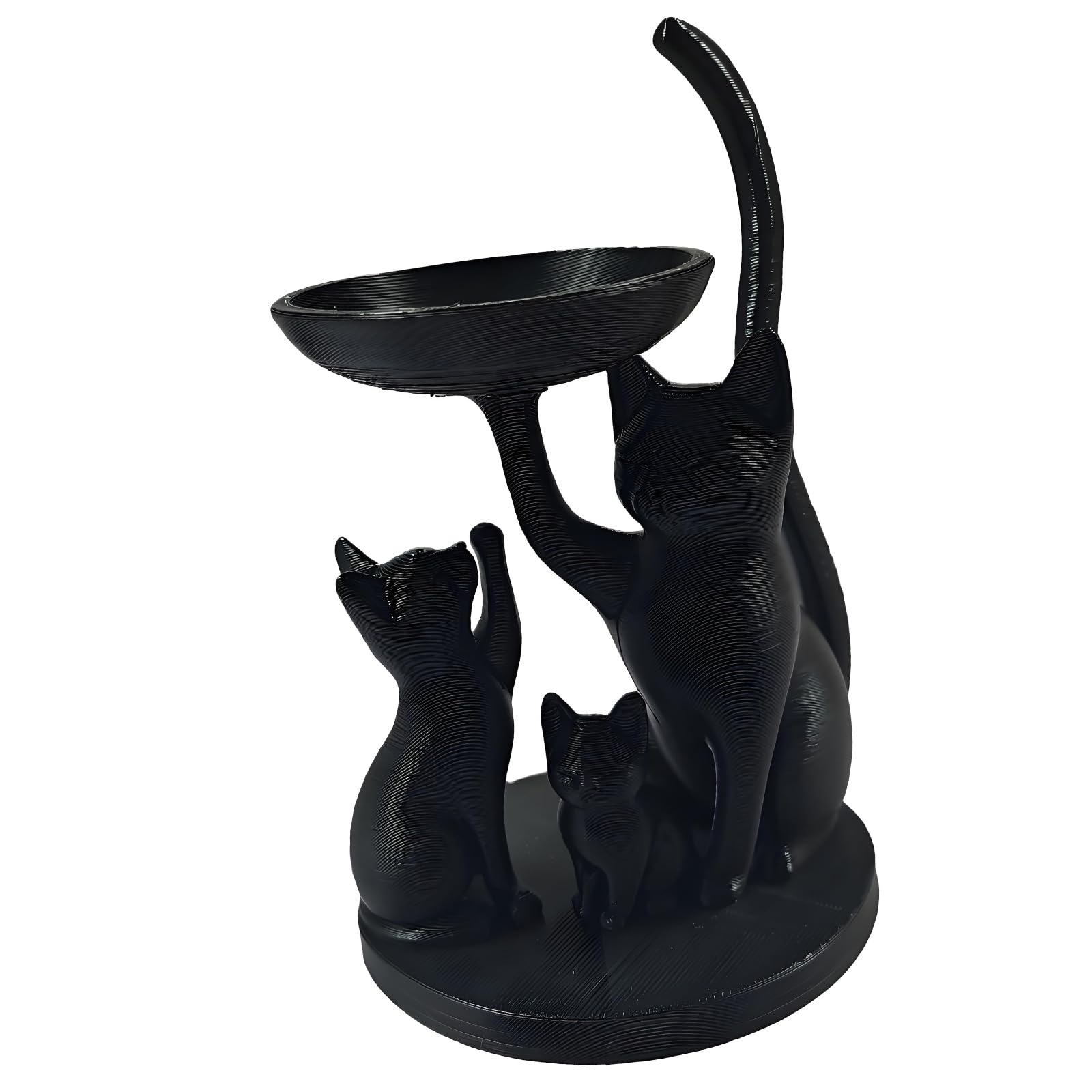 NEWFT Stylish Cats Figurine Storage Tray for Home Decoration Jewelry Display Holder for Storing Coin and Hair Clip Puss Molded Jewelry Box