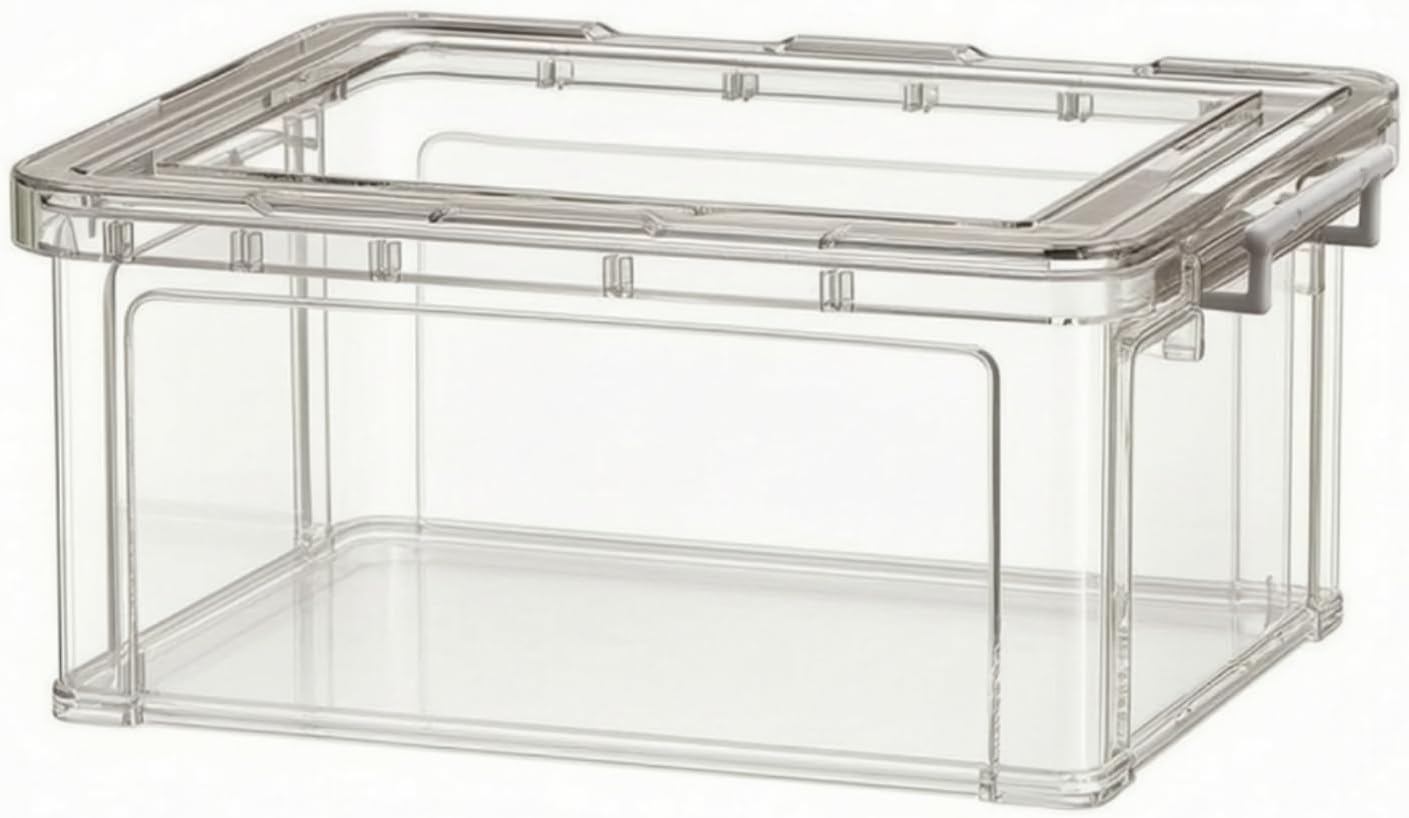 Space-Saving Stackable Organizer Box , Grey Transparent , 5XL 66x44x30.5cm
