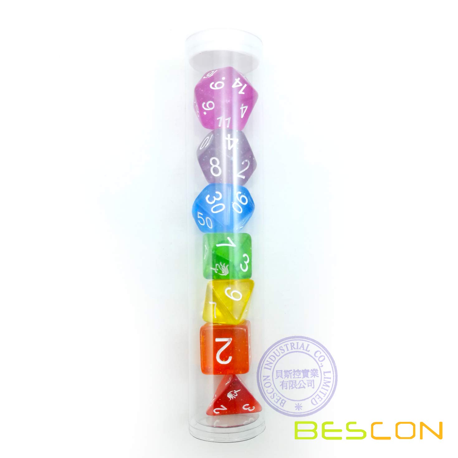 Amazon.com: Bescon Colorful Unicorns Rainbow Sparkled Polyhedral  display picture 1