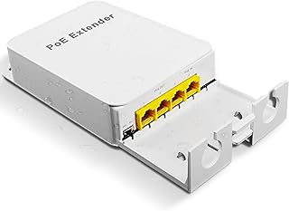 MEIRIYFA Gigabit PoE Extender Outdoor 4 Ports PoE Switch IEEE 802.3 af/at PoE Repeater,1000Mbps 1 PoE in 3 PoE Out Waterproof 30W 100m of Power and Data for PoE Injector POE Camera Over Cat5/5e Cable