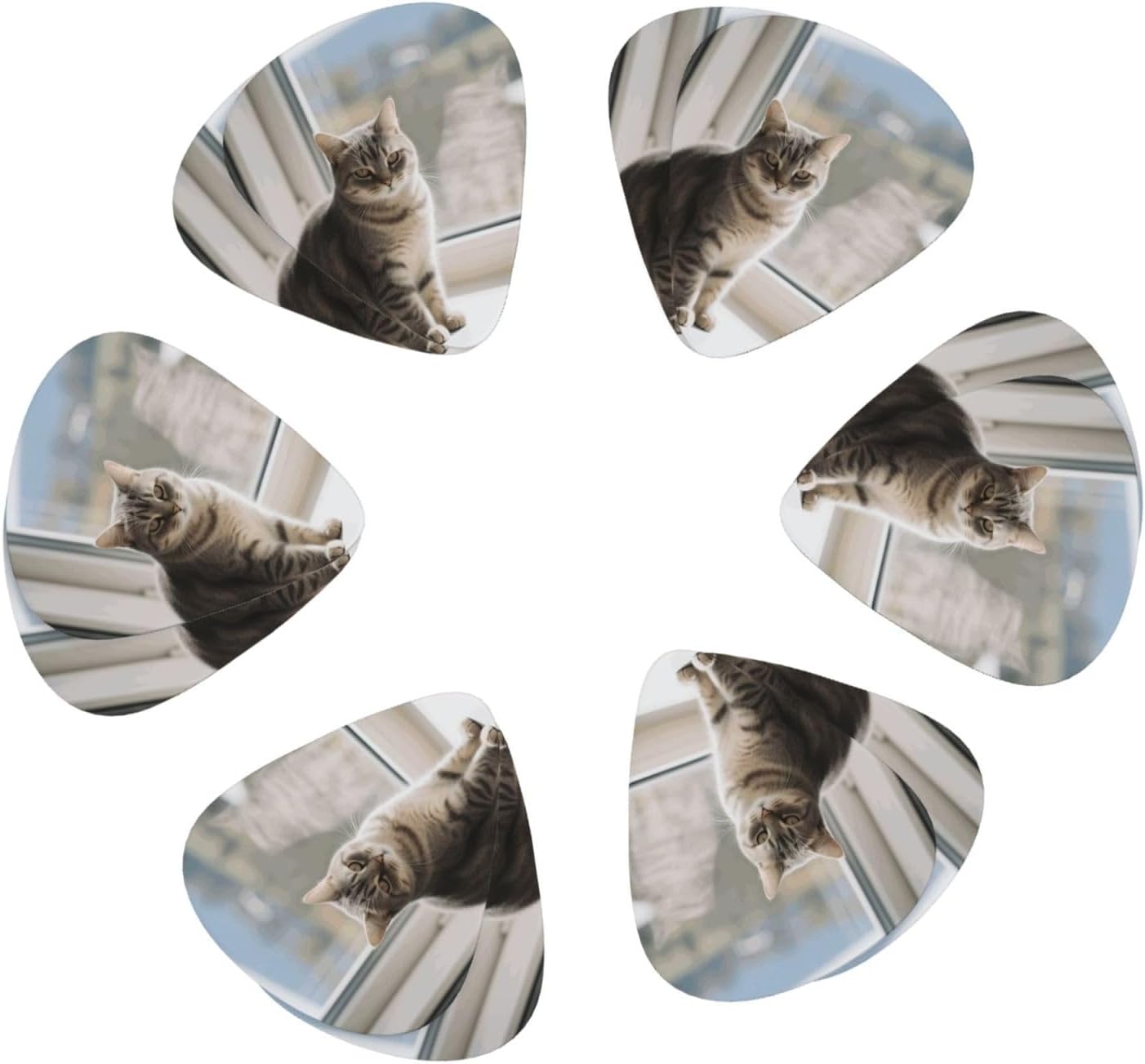 Cat on the windowsill print Guitar Picks With Storage Box Resistant Guitar Pick 12 Pack Guitar Accessories for Electric Guitar Ukulele Bass Personalized Gifts image 3