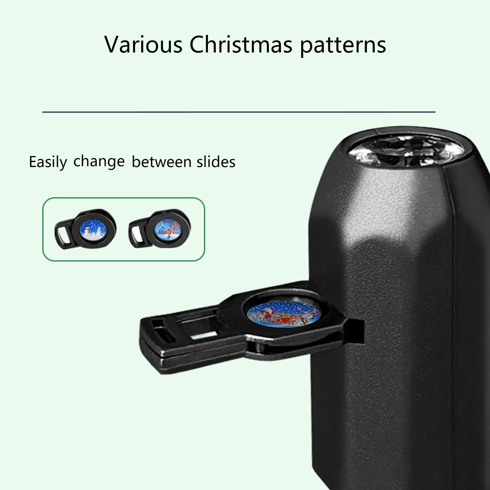 Projecteur de décoration de Noël alimenté par USB avec 4 diapositives à thème angles réglables pour la maison ou les fêtes
