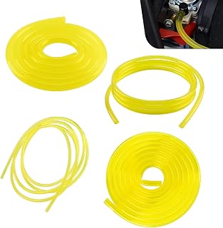 Teybouk 4 PCS Fuel Line, 4 Sizes Chainsaw Fuel Line Kit, 5 Feet Small Engine Oil Hose, Universal for Lawn Mower, Snow Blower, Grass Trimmer (Yellow)