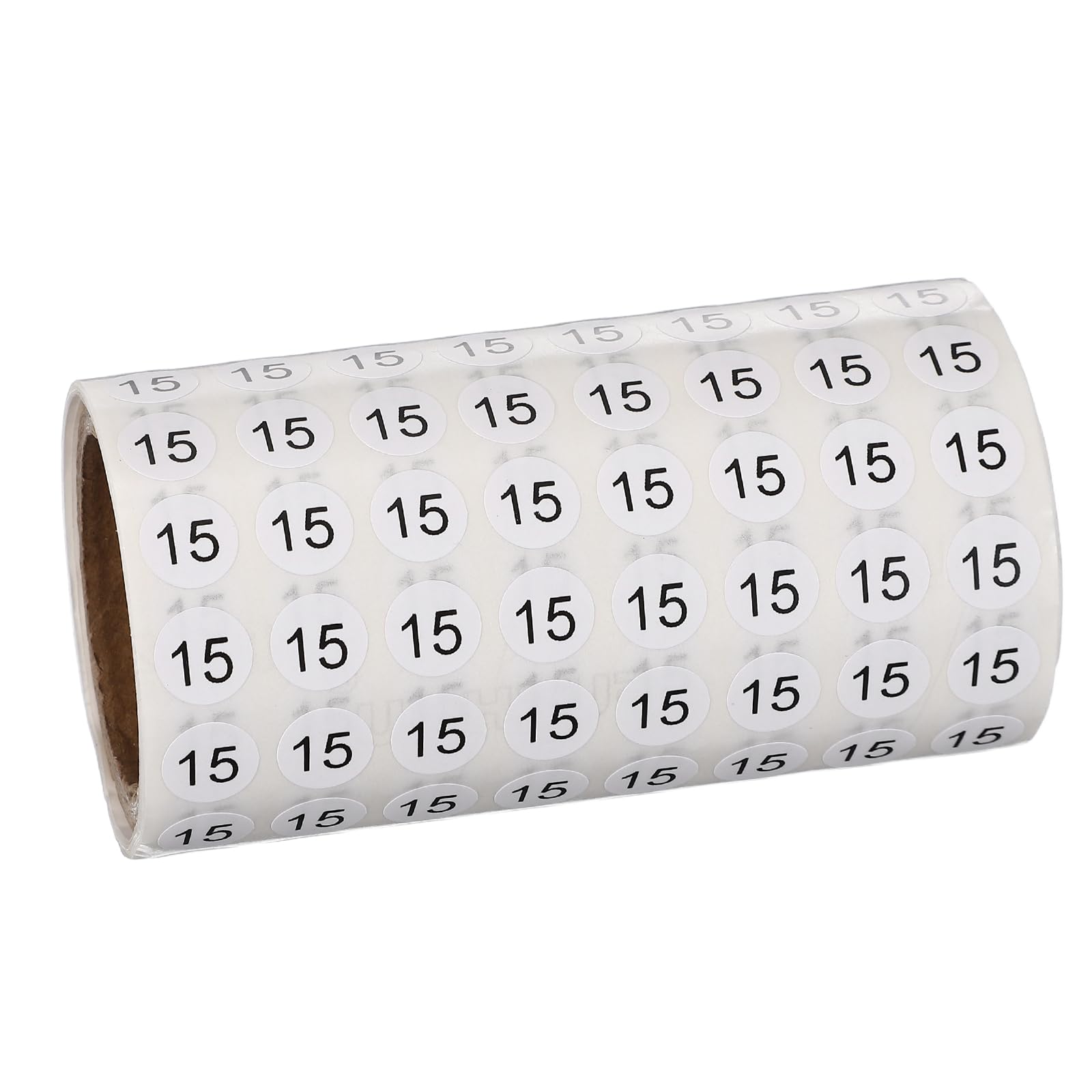 PATIKIL 1000pcs 0.4" Number Stickers, Mini Number 15 Sticker Numbers Labels Round Small Vinyl Self Adhesive Label Circle Decals 1 Roll Dots for Photo Album Poster Organize Inventory, Black
