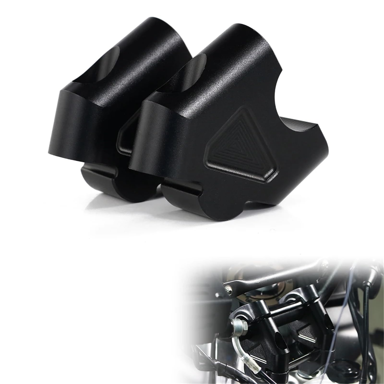 Riser zacisk Adapter Wsporniki kierownicy Pasuje do Husqvarna Svartpilen 401 2017-2023 aluminiowy uchwyt motocyklowy Bar Riser przesunięcie wspornik kierownicy(Black parts)