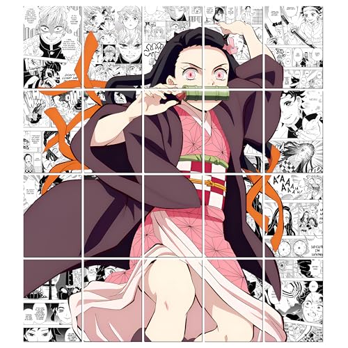 Image of MODERN GALLERY MART Pack of 20 Demon Salyer Nezuko Kamado Manga Poster | A4 Size Anime Wall Art (8.3 x 11.7 inch) | Manga Posters with Glue Dots | Anime Poster for Bedroom, Living Room, Office