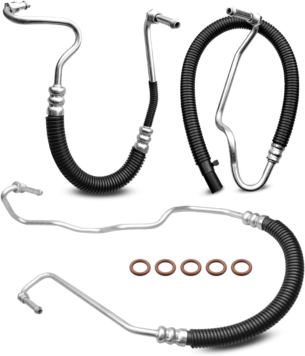 Power Steering Hose Fit for Chevy Silverado 2500 HD 3500 GMC Sierra 2500 HD 3500 6.6L V8 Turbo 2001-2006, Pressure Diesel Return Hose Replace 365453 358980 3401941