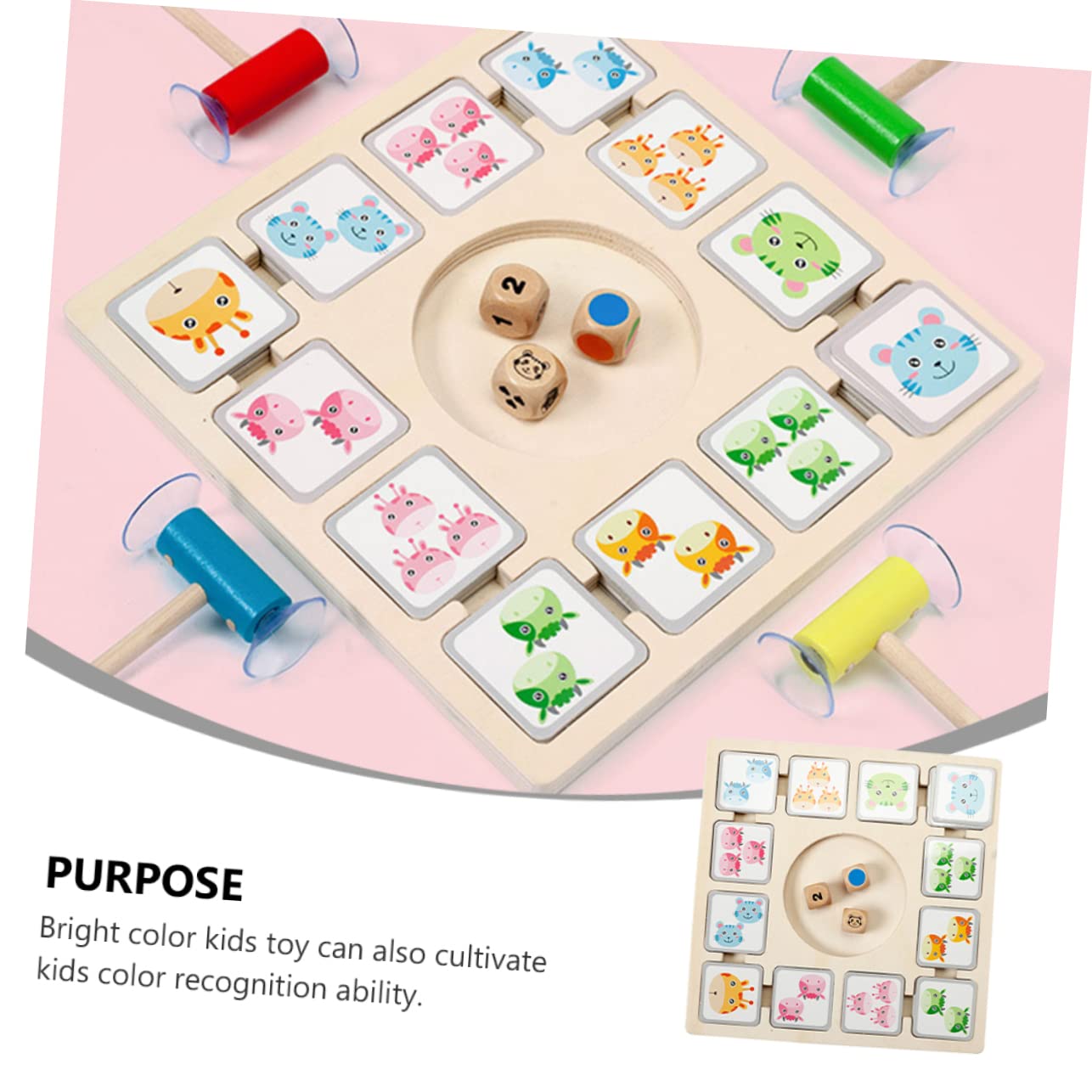 Yardwe 1 Set Giochi da Tavolo per Carte Animali Educativo Portatile per Sviluppo Intellettivo e Divertimento Adatto Ragazzi e Ragazze
