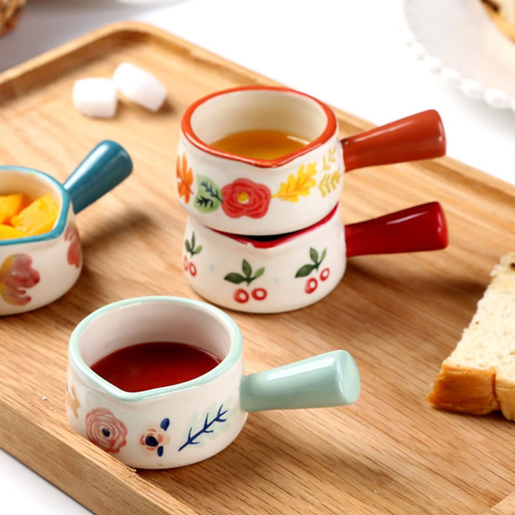 Zerodeko 6 Piezas Lechero Pequeño De Cerámica Jarra De Crema De Leche Jarras De Crema De Ceramica Mini Plato De Condimento Bote De Salsa Crema De Leche De Café Olla De Leche Estilo Japones