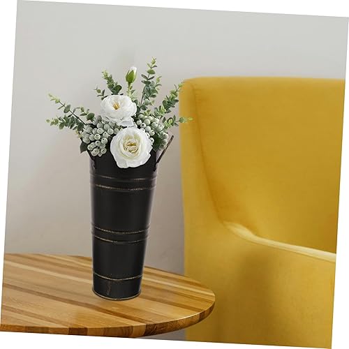 Miniatura 3 de Veemoon Soporte de cubo de flores francesas, pequeño estante de metal para paraguas rústico, jarrón galvanizado para boda, hogar, cocina, mesa,