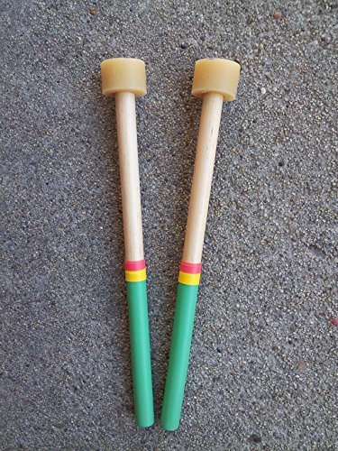 KaKesa Steel Drum Pan Mallets Sticks Wood Rasta - Guitar/Cello