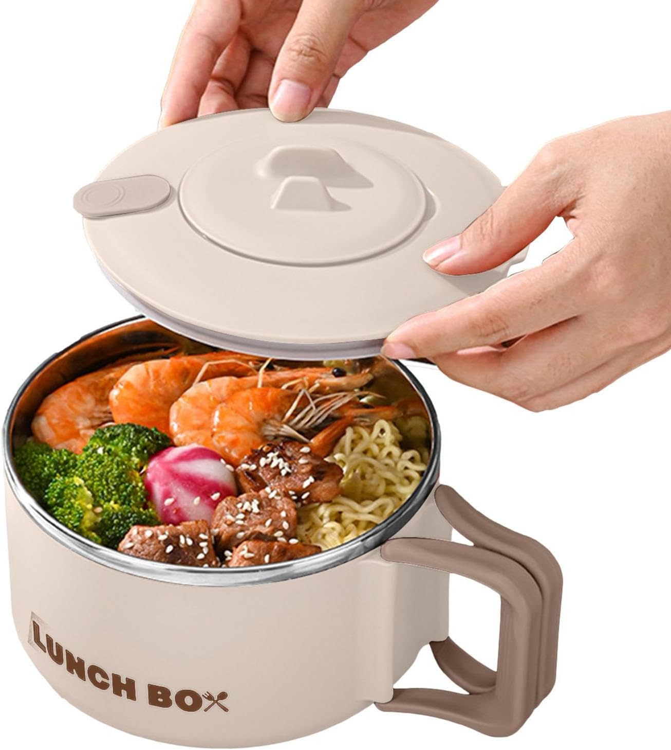 Remen Noodle Container, 1200ml Ramen Cooker Soup Mug