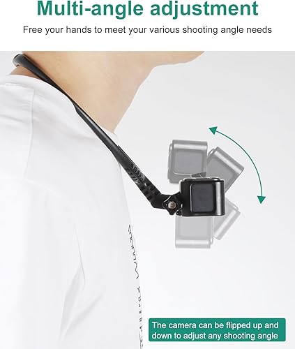 Miniatura 5 de PULUZ Soporte de cuello ajustable para cámaras de acción GoPro, soporte para selfie POV, soporte para selfie, collar de video con manos libres,