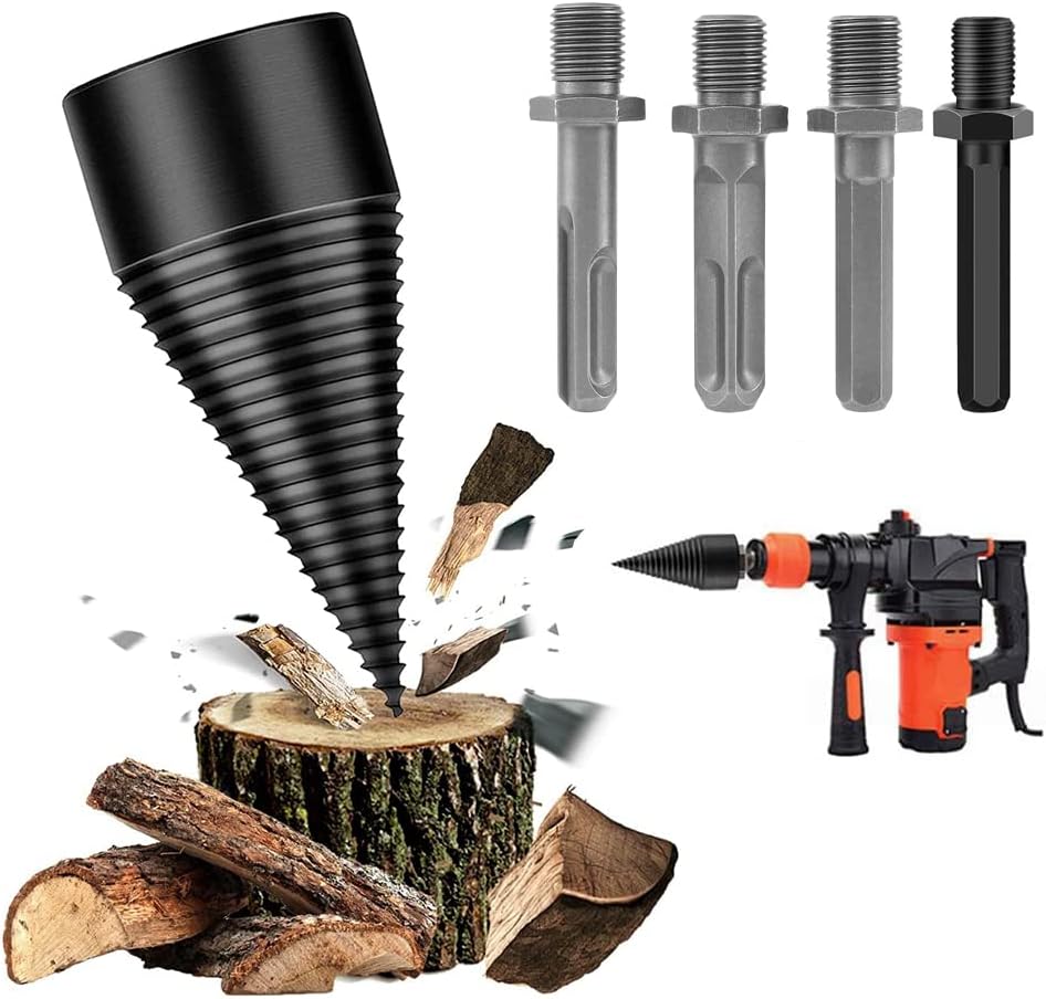 Lazycloud 1Set Firewood Chop Wood Drill Bit Splitting