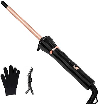 3/8 Inch Mini Curling Iron for Short Hair, 9mm Skinny Ceramic Curling Wand | Small Barrel Curler for Tight Ringlets and Spiral Curls, Fixed 420F, Fast Heating, Safety Stand