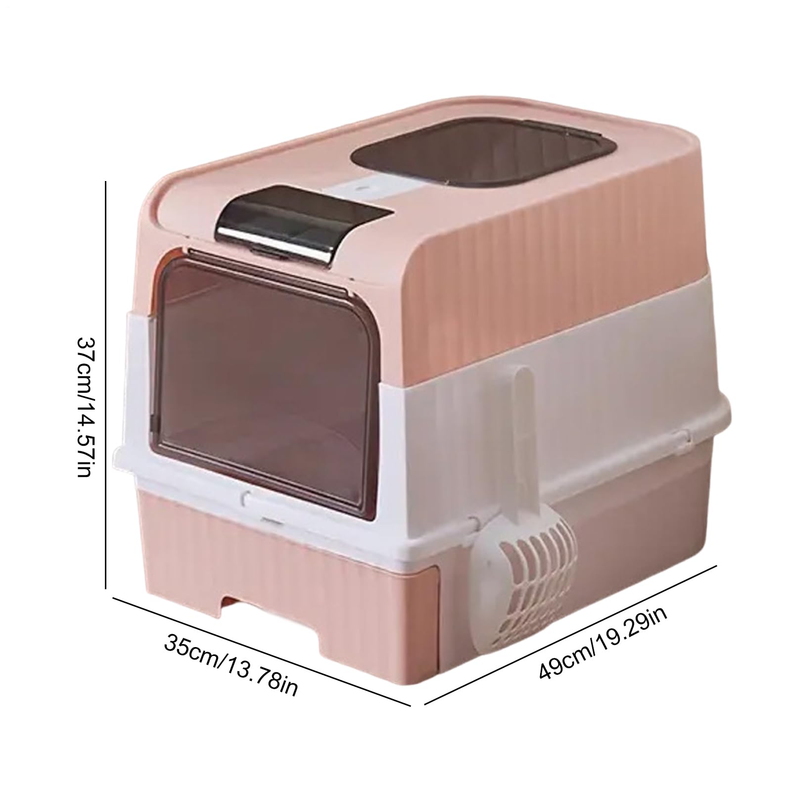 Lettiera per gatti - Lettiera per gatti di grandi dimensioni, scatola portaoggetti antiodore pieghevole leggera con pala e filtro per il trasporto portatile design chiuso