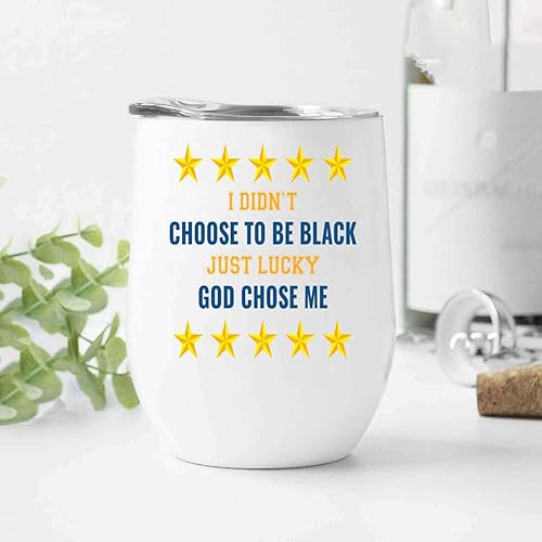 Miniatura 2 de African Gift, for Father's Birthday - I Didn't Choose To Be, Message Of Acceptance on 12 Oz White Stainless Steel Wine Tumbler