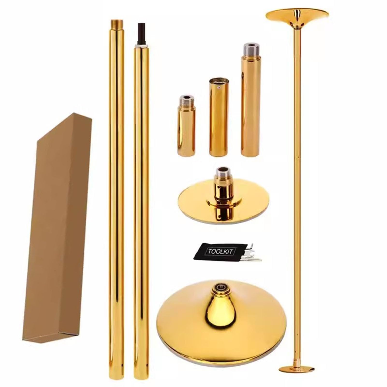 JYBNBBE Professional Stripper Pole Spinning Static Dance Pole, Portable Spinning Dancing Pole Kit, Adjustable Height Fitness Pole for Home Party Pub Exercise, Load 440lbs,Gold