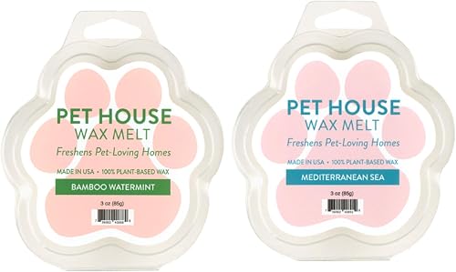 OneFurAll Pet House Wax Melts - Bamboo Watermint & Mediterranean Sea, Plant-Based Pet Friendly Odor Eliminator, Pack of 2 OneFurAll Pet House Wax Melts - Bamboo Watermint & Mediterranean Sea, Plant-Based Pet Friendly Odor Eliminator, Pack of 2