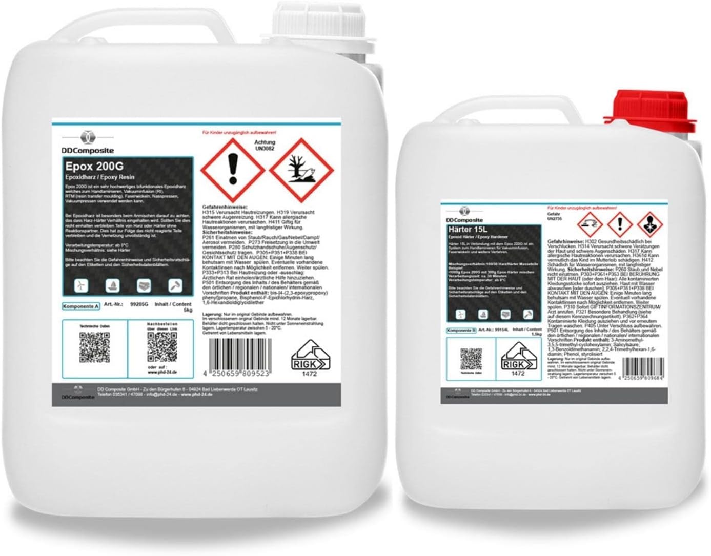 5kg epoxy 200g + 1.5 kg Hardener 15L
