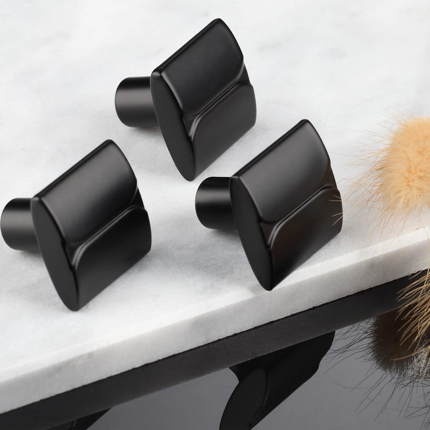 10 Pack Matte Black Cabinet Knobs Black Knobs for Cabinets and Drawers - 2 Inch Length Single Hole Drawer Knobs Black and Black Dresser knobs for cabinets and Drawers