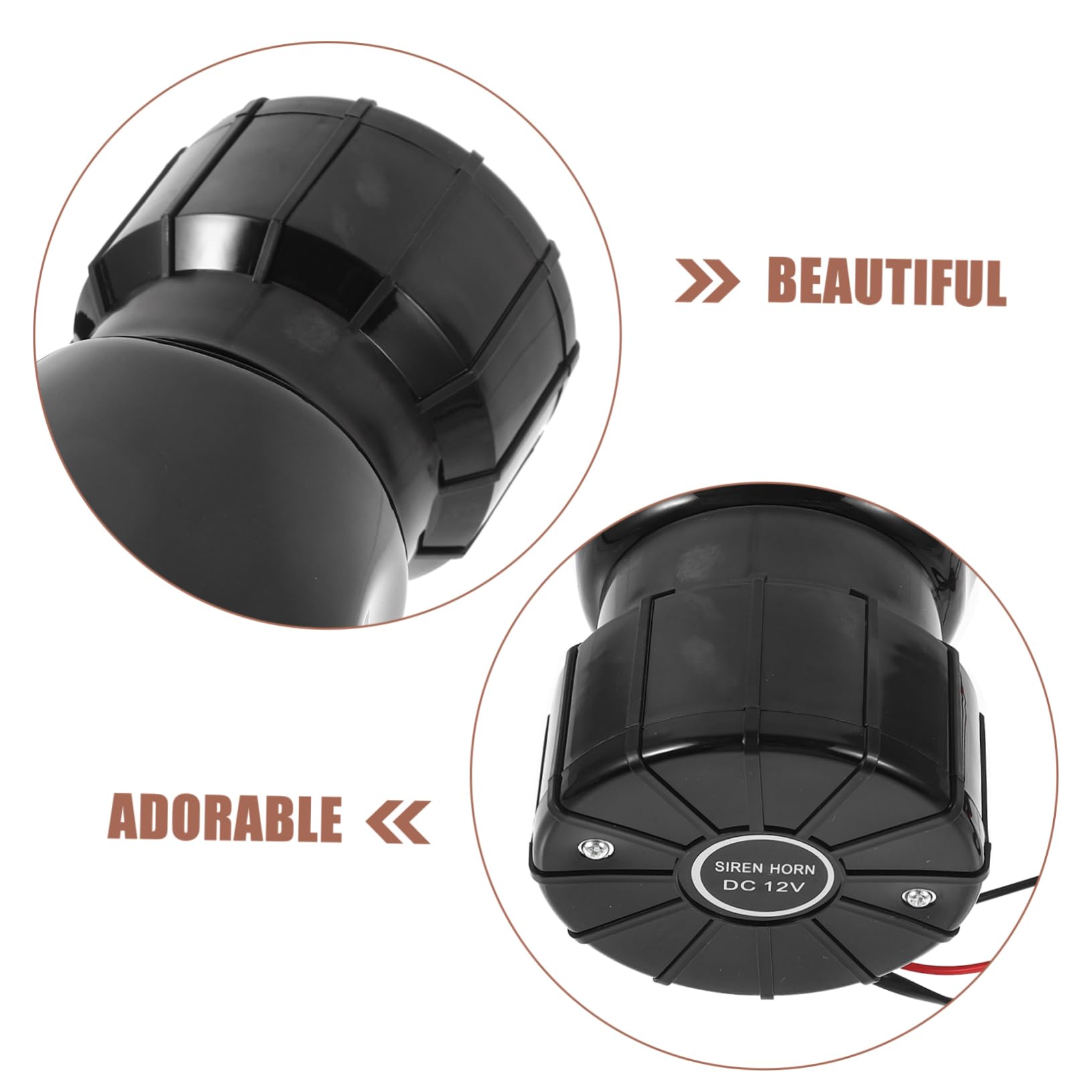MAGICLULU Clacson per Auto e Camion 12v, Sirena 7 Toni Registrazione Messaggio, Plastico Nero, per Allarme Veicolo e Uso Quotidiano
