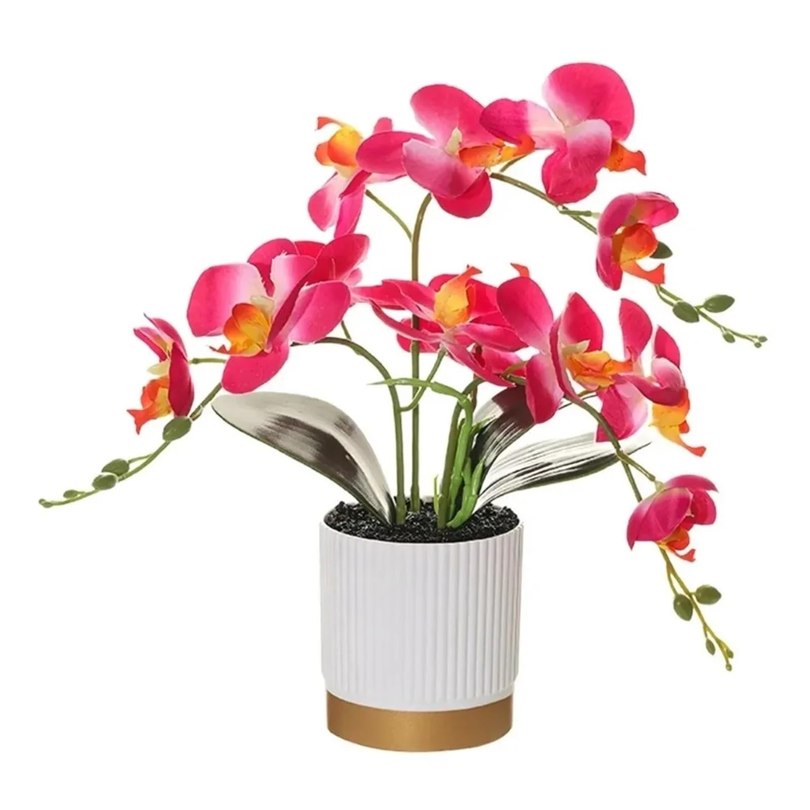 Orchidees Artificielles Fleur d'orchidée Papillon en Soie, 1 pièce, Plante en Pot, bonsaï en Plastique, Arrangements de Mariage à Domicile