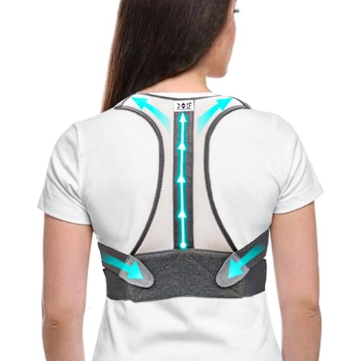 HOOPOES Premium Posture Corrector for Men and Women – Adjustable Back Brace for Improved Posture & Upper Back Support – Comfortable, Lightweight, Invisible Under Clothes (L : 34